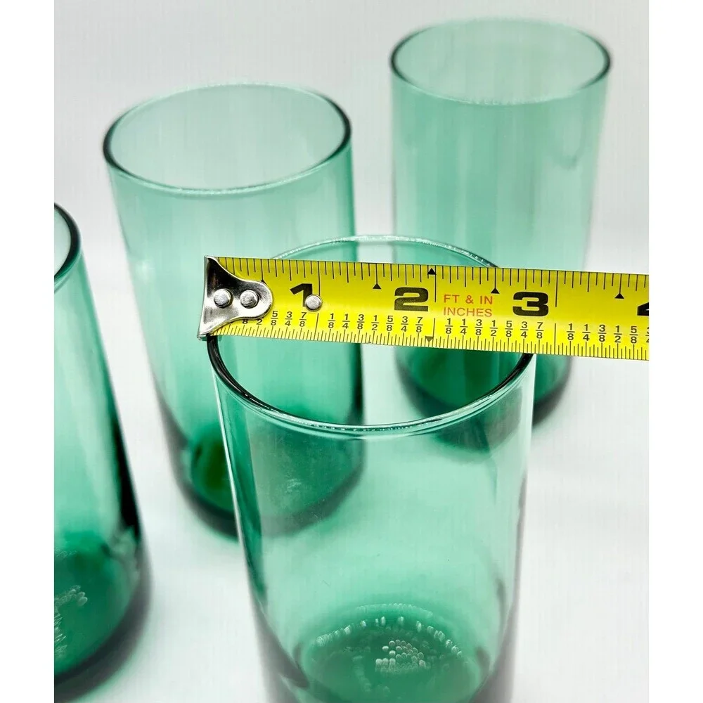 Set of 4 Vintage Libbey Metropolitan Juniper Green Cooler Glasses